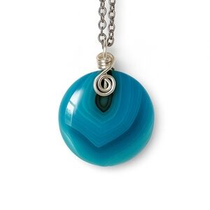 Banded Agate Pendant Necklace